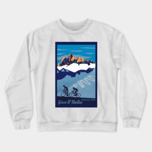 Giro D' Italia Retro  Passo Dello Stelvio Cycling Poster Crewneck Sweatshirt